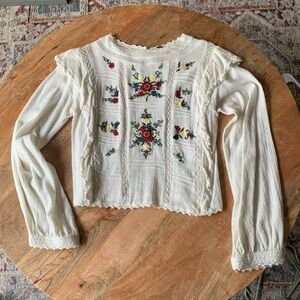 Embroidered Free People Top